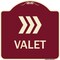 Signmission Designer Series Valet Right Arrow, Burgundy Heavy-Gauge Aluminum Sign, 18" x 18", BU-1818-22744 A-DES-BU-1818-22744 - alternate 1